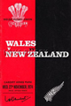 Wales v New Zealand 1974 rugby  Programme